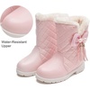 image:imageDADAWEN Girls Winter Warm Snow Boots Mid Calf Winter Riding BootsPink