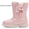 image:imageDADAWEN Girls Winter Warm Snow Boots Mid Calf Winter Riding BootsPink
