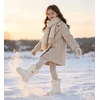 image:imageDADAWEN Girls Winter Warm Snow Boots Mid Calf Winter Riding BootsWhite