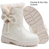 image:imageDADAWEN Girls Winter Warm Snow Boots Mid Calf Winter Riding BootsWhite