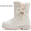 image:imageDADAWEN Girls Winter Warm Snow Boots Mid Calf Winter Riding BootsWhite
