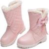 image:imageDADAWEN Girls Winter Warm Snow Boots Mid Calf Winter Riding BootsPink