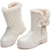 image:imageDADAWEN Girls Winter Warm Snow Boots Mid Calf Winter Riding BootsWhite