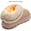 image:imageDADAWEN Boys Girls Snow Boots Suede Warm Faux Fur Lined Waterproof Anti Slip Outdoor Winter Boots for ToddlerLittleKidBig KidBeige