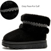 image:imageDADAWEN Boys Girls Snow Boots Suede Warm Faux Fur Lined Waterproof Anti Slip Outdoor Winter Boots for ToddlerLittleKidBig KidBlack
