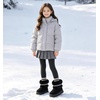 image:imageDADAWEN Boys Girls Snow Boots Suede Warm Faux Fur Lined Waterproof Anti Slip Outdoor Winter Boots for ToddlerLittleKidBig KidBlack