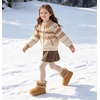 image:imageDADAWEN Boys Girls Snow Boots Suede Warm Faux Fur Lined Waterproof Anti Slip Outdoor Winter Boots for ToddlerLittleKidBig KidBrown