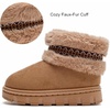 image:imageDADAWEN Boys Girls Snow Boots Suede Warm Faux Fur Lined Waterproof Anti Slip Outdoor Winter Boots for ToddlerLittleKidBig KidBrown