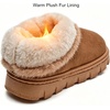 image:imageDADAWEN Boys Girls Snow Boots Suede Warm Faux Fur Lined Waterproof Anti Slip Outdoor Winter Boots for ToddlerLittleKidBig KidBrown