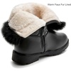 image:imageDADAWEN Girls Faux Fur Lined Knee High Winter Riding Boots Fashion Bow Waterproof Side Zipper Warm Snow Boots for ToddlerLittle KidBig KidBlack