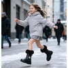 image:imageDADAWEN Girls Faux Fur Lined Knee High Winter Riding Boots Fashion Bow Waterproof Side Zipper Warm Snow Boots for ToddlerLittle KidBig KidBlack