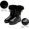 image:imageDADAWEN Girls Faux Fur Lined Knee High Winter Riding Boots Fashion Bow Waterproof Side Zipper Warm Snow Boots for ToddlerLittle KidBig KidBlack