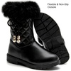 image:imageDADAWEN Girls Faux Fur Lined Knee High Winter Riding Boots Fashion Bow Waterproof Side Zipper Warm Snow Boots for ToddlerLittle KidBig KidBlack