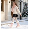image:imageDADAWEN Girls Faux Fur Lined Knee High Winter Riding Boots Fashion Bow Waterproof Side Zipper Warm Snow Boots for ToddlerLittle KidBig KidPink