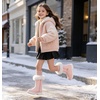 image:imageDADAWEN Girls Faux Fur Lined Knee High Winter Riding Boots Fashion Bow Waterproof Side Zipper Warm Snow Boots for ToddlerLittle KidBig KidPink