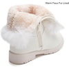 image:imageDADAWEN Girls Faux Fur Lined Knee High Winter Riding Boots Fashion Bow Waterproof Side Zipper Warm Snow Boots for ToddlerLittle KidBig KidWhite