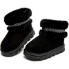 image:imageDADAWEN Boys Girls Snow Boots Suede Warm Faux Fur Lined Waterproof Anti Slip Outdoor Winter Boots for ToddlerLittleKidBig KidBlack