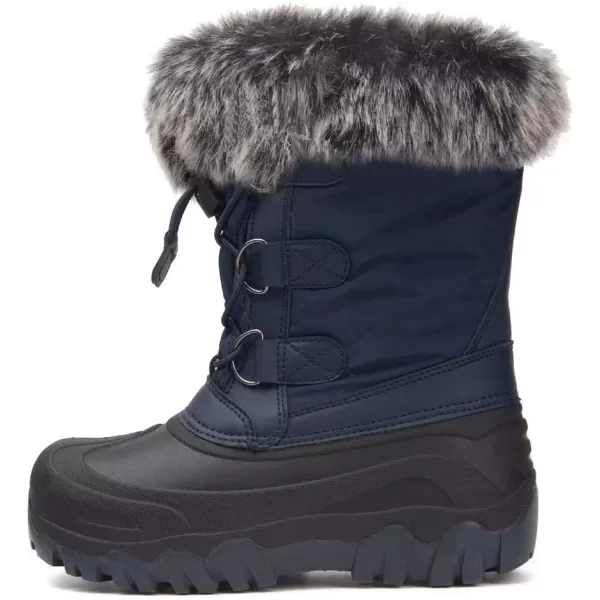 Outee Toddler Kids Waterproof Warm Snow Winter Boots with Fur Lined Faux