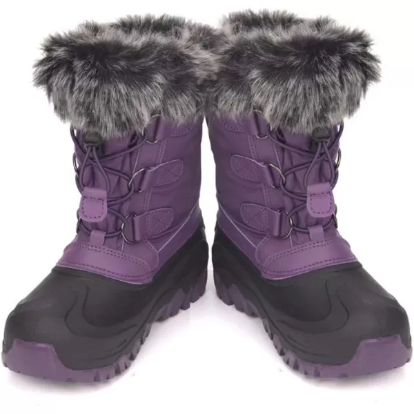 Outee Toddler Kids Waterproof Warm Snow Winter Boots with Fur Lined Faux