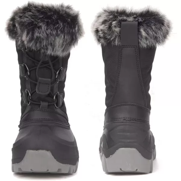 Outee Toddler Kids Waterproof Warm Snow Winter Boots with Fur Lined Faux