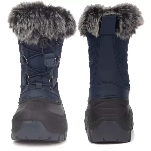 Outee Toddler Kids Waterproof Warm Snow Winter Boots with Fur Lined Faux
