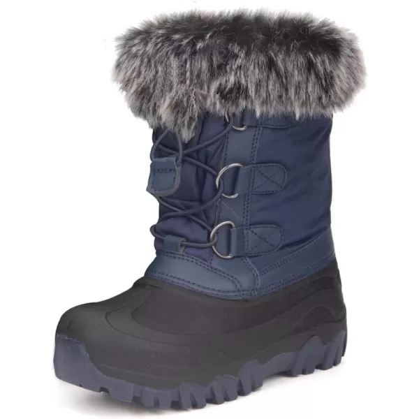 Outee Toddler Kids Waterproof Warm Snow Winter Boots with Fur Lined Faux