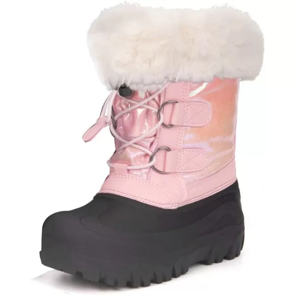 Outee Toddler Kids Waterproof Warm Snow Winter Boots with Fur Lined Faux