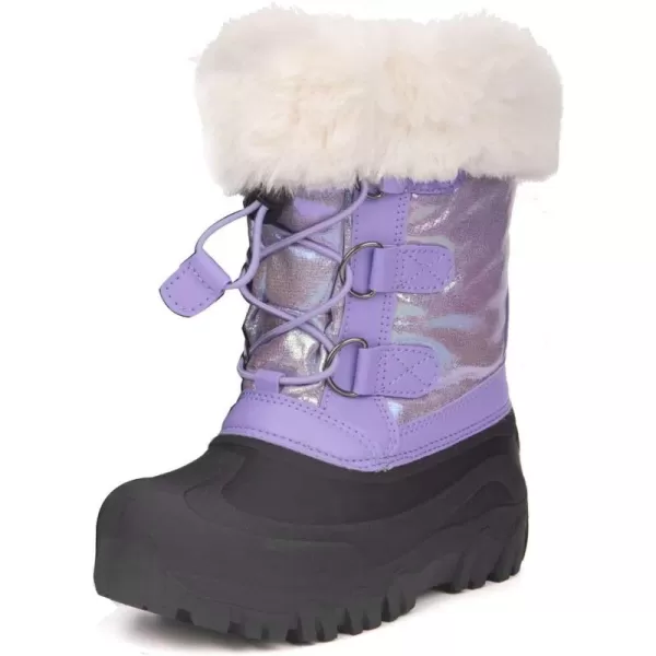 Outee Toddler Kids Waterproof Warm Snow Winter Boots with Fur Lined Faux