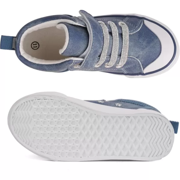 Toandon Kids Adorable Fashion High Top Casual Canvas Sneakers