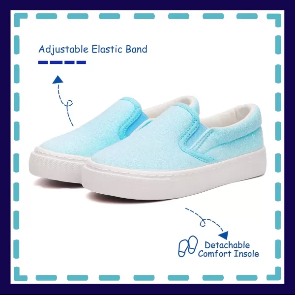 Toandon Toddler Kids Girls Sparkle Slip On Walking Shoes Age 2-10