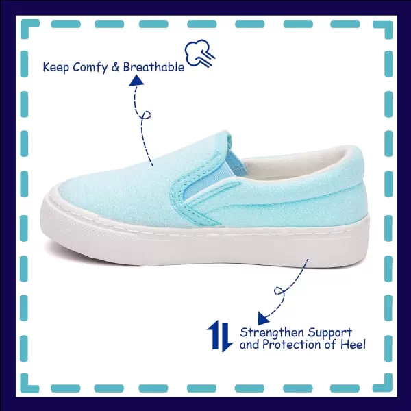 Toandon Toddler Kids Girls Sparkle Slip On Walking Shoes Age 2-10