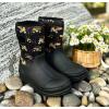 imageOutee Toddler Kids Warm Waterproof Neoprene Rain BootsBlack Crane