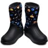 imageOutee Toddler Kids Warm Waterproof Neoprene Rain BootsCosmos Blue