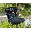 imageOutee Toddler Kids Warm Waterproof Neoprene Rain BootsCosmos Blue