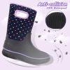 imageOutee Toddler Kids Warm Waterproof Neoprene Rain BootsDots