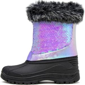 imageOutee Toddler Kids Winter Outdoor Waterproof FAUX FUR Snow Boots Age 210