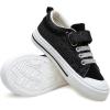 imageToandon Toddler Kids Sneakers Glitter Walking Shoes with Hoop and Loop Age 157Glitter Black With Buckle