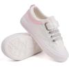 imageToandon Toddler Kids Sneakers Glitter Walking Shoes with Hoop and Loop Age 157White Pink Star