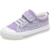 imageToandon Toddler Kids Sneakers Glitter Walking Shoes with Hoop and Loop Age 157Purple Leopard