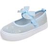 imageToandon Toddler Girls Sparkle Glitter Flats Sneakers Age 310Glitter Blue Bowknot