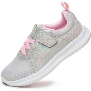 imageToandon Toddler Kids Sneakers Sparkle Fashion Glitter Sequins Canvas ShoesGlitter Pink