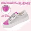 imageToandonToddler Kids Sneakers Sparkle Fashion Glitter Sequins Canvas ShoesPink Sliver