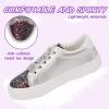 imageToandonToddler Kids Sneakers Sparkle Fashion Glitter Sequins Canvas ShoesPurple Sliver