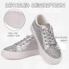 imageToandonToddler Kids Sneakers Sparkle Fashion Glitter Sequins Canvas ShoesSliver Pu