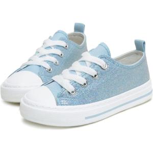 imageToandonToddler Kids Sneakers Sparkle Fashion Glitter Sequins Canvas ShoesGlitter Blue