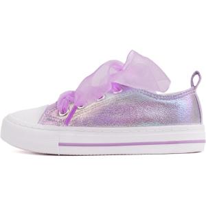 imageToandonToddler Kids Sneakers Sparkle Fashion Glitter Sequins Canvas ShoesPearl Ribbon Purple