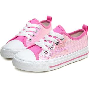 imageToandonToddler Kids Sneakers Sparkle Fashion Glitter Sequins Canvas ShoesSequins Pink