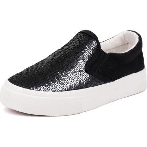 imageToandon Toddler Kids Girls Sparkle Slip On Walking Shoes Age 210Black Seqs
