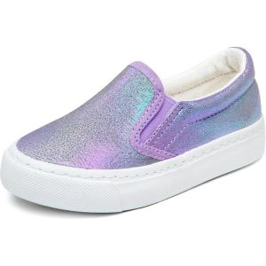 imageToandon Toddler Kids Girls Sparkle Slip On Walking Shoes Age 210Sparkle Pearl Purple