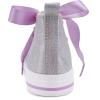 imageToandon Little Kids Girls Glimmer Glitter Ribbon Lace Sneakers Age 310Glittersilver